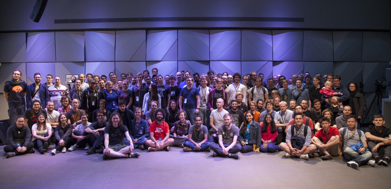 So-called “family photo” from the very first RustFest Berlin event